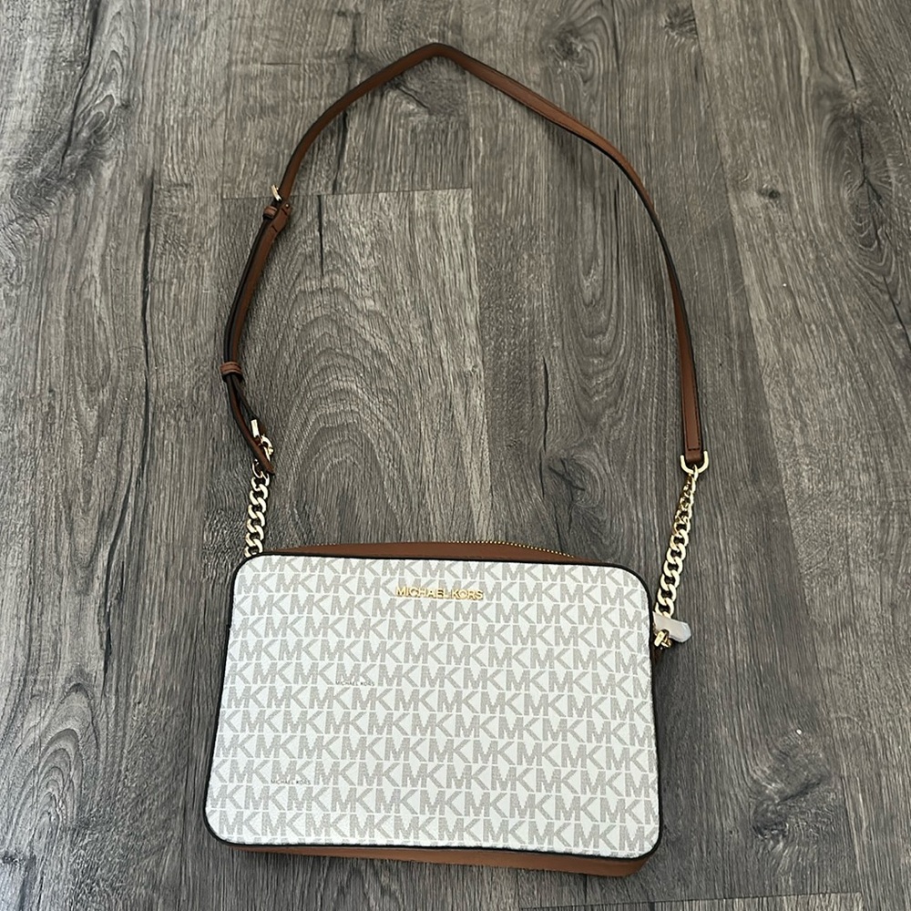 Michael Kors Jet Set Large Printed Logo Crossbody Bag